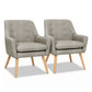 Set of 2 Audene Armchair Lounge Chair Accent Tub Chair - Beige