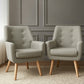 Set of 2 Audene Armchair Lounge Chair Accent Tub Chair - Beige