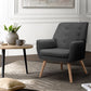 Audene Armchair Linen Fabric - Charcoal