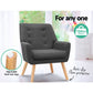Audene Armchair Linen Fabric - Charcoal