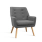 Audene Armchair Linen Fabric - Grey