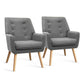 Set of 2 Audene Armchair Lounge Chair Accent Tub Chair - Grey