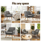 Set of 2 Audene Armchair Lounge Chair Accent Tub Chair - Grey