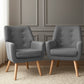 Set of 2 Audene Armchair Lounge Chair Accent Tub Chair - Grey