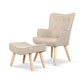 Marlyn Accent Fabric Ottoman Lounge Chair - Beige