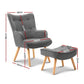 Marlyn Accent Fabric Ottoman Lounge Chair - Grey