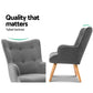Marlyn Accent Fabric Ottoman Lounge Chair - Grey
