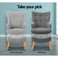 Marlyn Accent Fabric Ottoman Lounge Chair - Grey