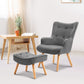 Marlyn Accent Fabric Ottoman Lounge Chair - Grey