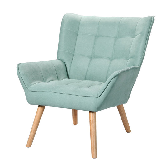Armchair Lounge Chair Accent Chairs Linen Fabric Cushion Seat - Blue