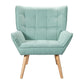 Armchair Lounge Chair Accent Chairs Linen Fabric Cushion Seat - Blue