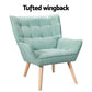 Armchair Lounge Chair Accent Chairs Linen Fabric Cushion Seat - Blue