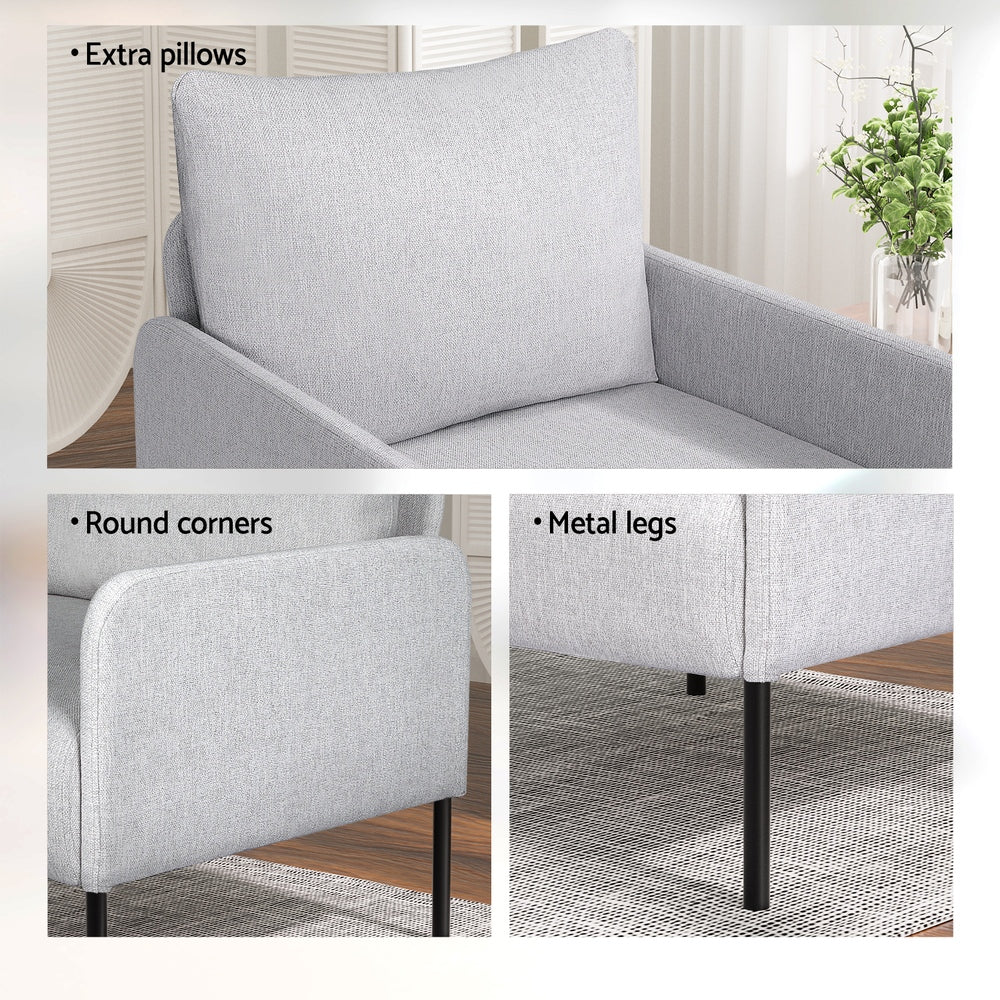 Moxie Armchair 4 Seater Sofa Set Pillow - Grey
