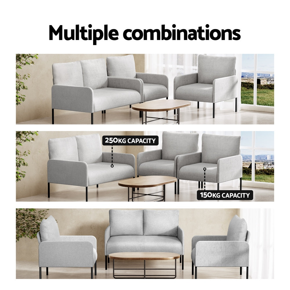 Moxie Armchair 4 Seater Sofa Set Pillow - Grey