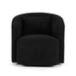 Marilla Round Swivel Armchair Sherpa Fleece - Black