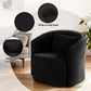 Marilla Round Swivel Armchair Sherpa Fleece - Black