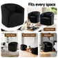 Marilla Round Swivel Armchair Sherpa Fleece - Black