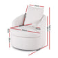Marquita Round Swivel Armchair Extra Pillow - White