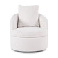 Marquita Round Swivel Armchair Extra Pillow - White