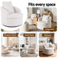 Marquita Round Swivel Armchair Extra Pillow - White