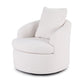 Marquita Round Swivel Armchair Extra Pillow - White