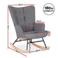 Mieka Rocking Armchair Nursing Chair Linen Fabric - Grey