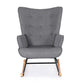 Mieka Rocking Armchair Nursing Chair Linen Fabric - Grey