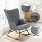 Mieka Rocking Armchair Nursing Chair Linen Fabric - Grey