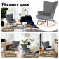 Mieka Rocking Armchair Nursing Chair Linen Fabric - Grey