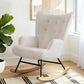 Mieka Rocking Armchair Nursing Chair Boucle Fabric - White