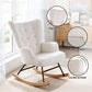 Mieka Rocking Armchair Nursing Chair Boucle Fabric - White