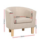 Maure Accent Tub Fabric Lounge Armchair - Beige
