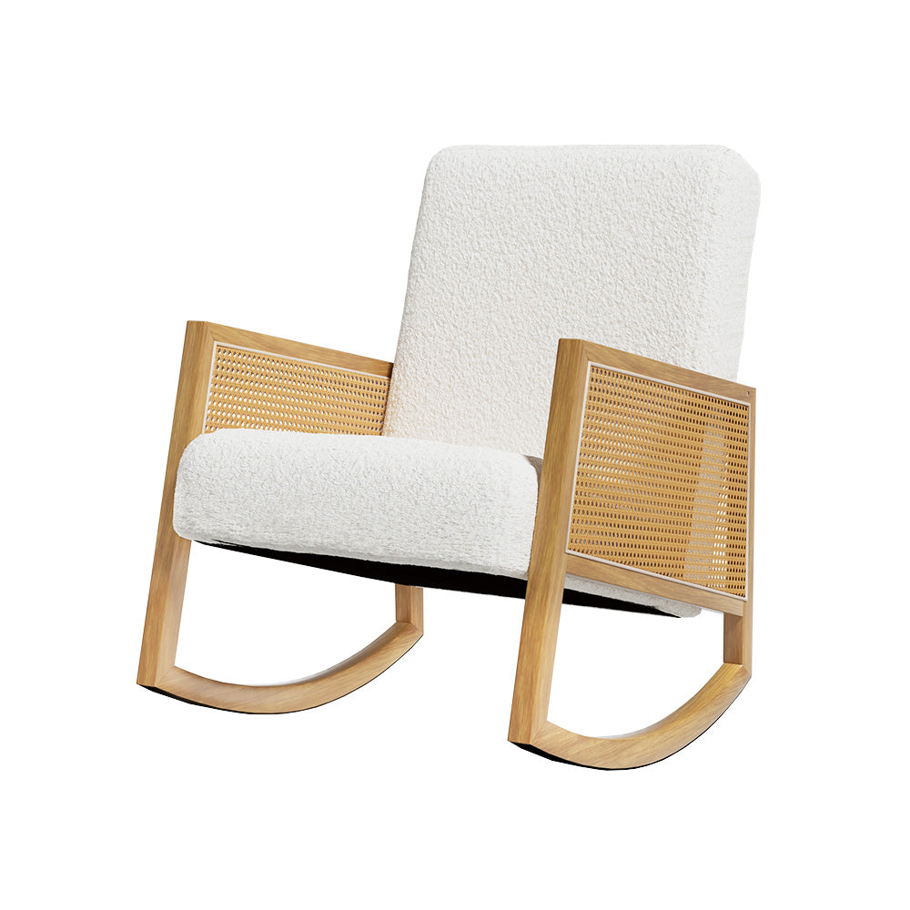 Maureen Armchair Accent Chair Curved Bouclé - White