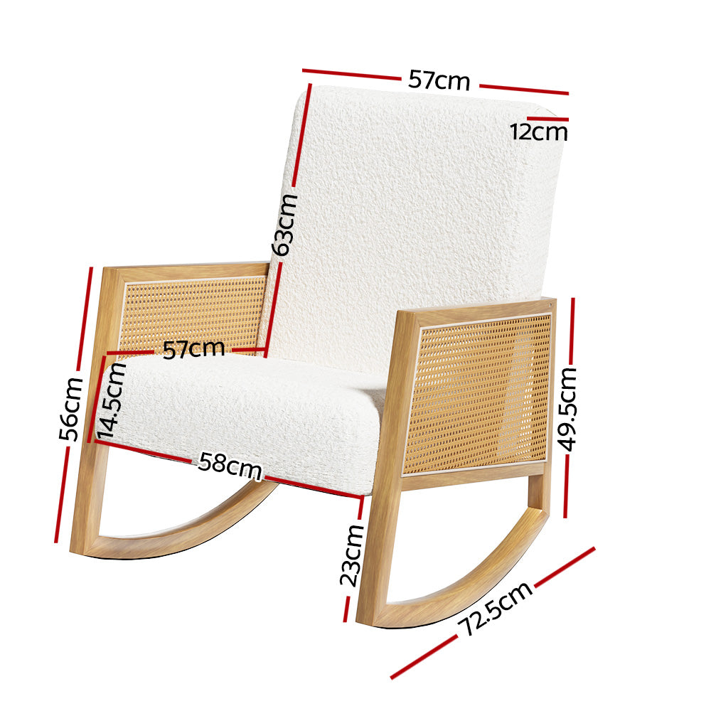 Maureen Armchair Accent Chair Curved Bouclé - White