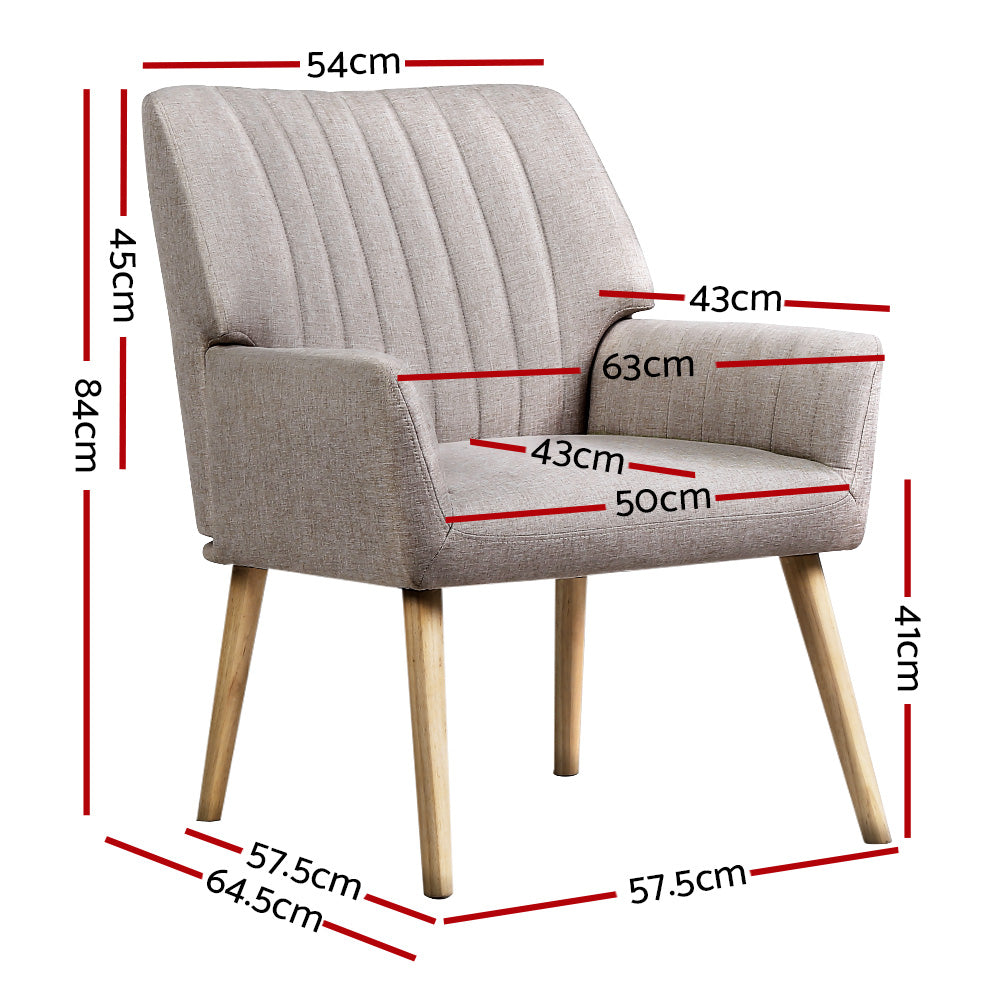 Set of 2 Meertha Armchair Faux Fabric - Beige