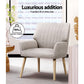 Set of 2 Meertha Armchair Faux Fabric - Beige