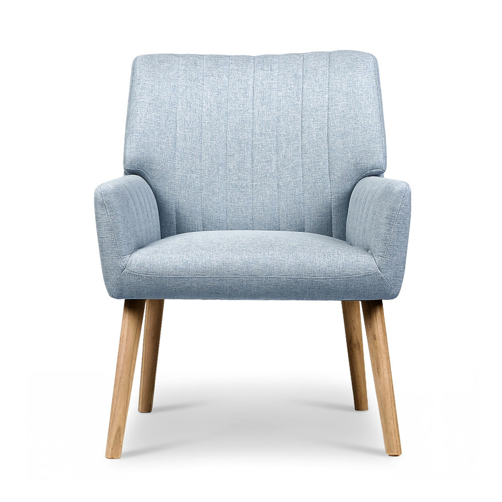 Set of 2 Meertha Armchair Fabric - Blue