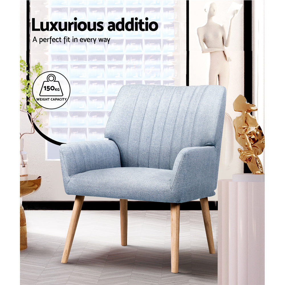 Set of 2 Meertha Armchair Fabric - Blue