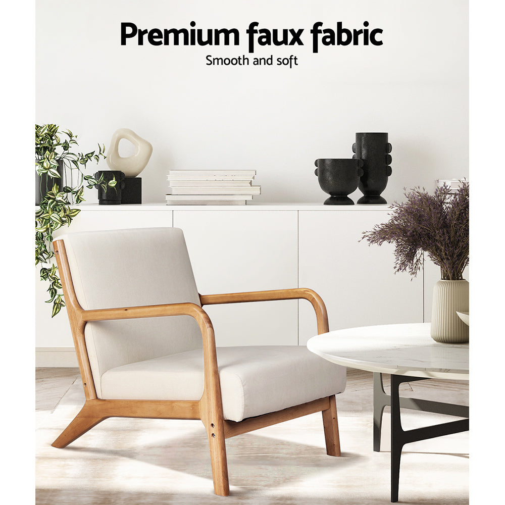 Set of 2 Myla Armchair Faux Fabric - Beige
