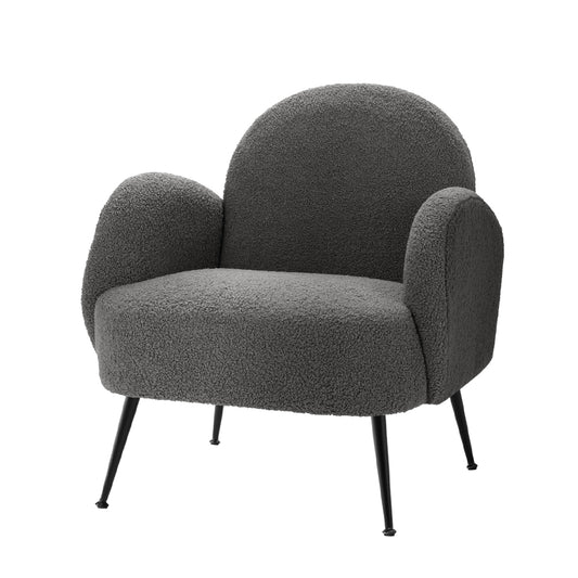 Mariana Accent Sherpa Bouclé Lounge Armchair - Charcoal