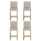 Set of 4 Khiva Bar Stools Linen Upholstered Chairs - Beige