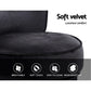Velvet Vanity Stool Backrest Stools Dressing Table Chair Makeup Bedroom Black
