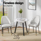 Lottie Set of 2 Dining Chairs Leather Seat - White