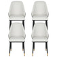 Lottie Set of 4 Dining Chairs Leather Seat - White