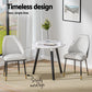 Lottie Set of 4 Dining Chairs Leather Seat - White