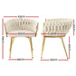 Elodie Dining Chair Velvet Weaving Armchair - Beige