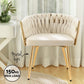 Elodie Dining Chair Velvet Weaving Armchair - Beige