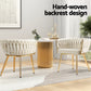 Elodie Set of 4 Dining Chair Velvet Weaving Armchair - Beige