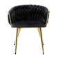 Elodie Dining Chair Velvet Weaving Armchair - Black