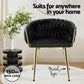 Elodie Dining Chair Velvet Weaving Armchair - Black